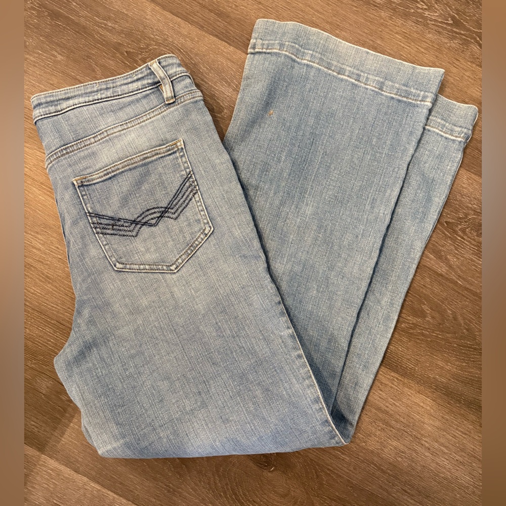 Idyllwind Miranda Lambert Sky Blue Button Fly Women Sz 14x32 Relaxed Jeans